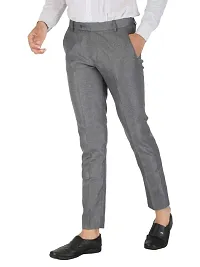 Classic Polyester Blend Solid Formal Trousers for Men-thumb2