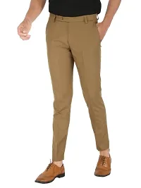 Classic Polyester Blend Solid Formal Trousers for Men-thumb2