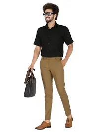 Classic Polyester Blend Solid Formal Trousers for Men-thumb4