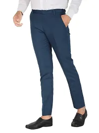 Classic Polyester Blend Solid Formal Trousers for Men-thumb2