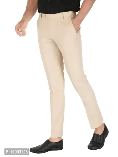 Classic Polyester Blend Solid Formal Trousers for Men-thumb3