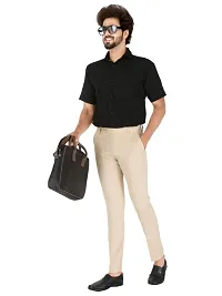 Classic Polyester Blend Solid Formal Trousers for Men-thumb4