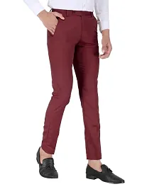 Classic Polyester Blend Solid Formal Trousers for Men-thumb3