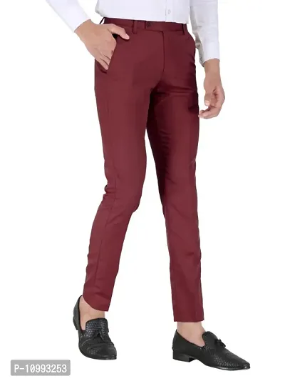 Classic Polyester Blend Solid Formal Trousers for Men-thumb4