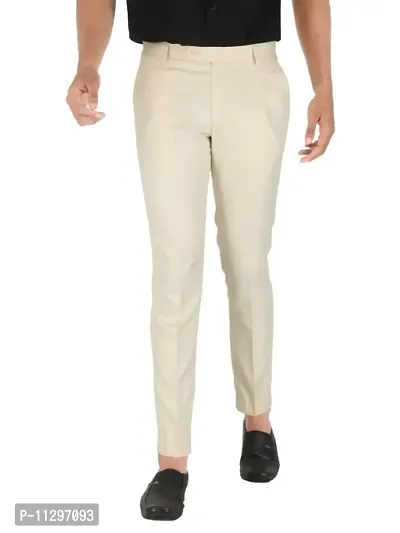 Classic Polyester Solid Formal Trousers for Men