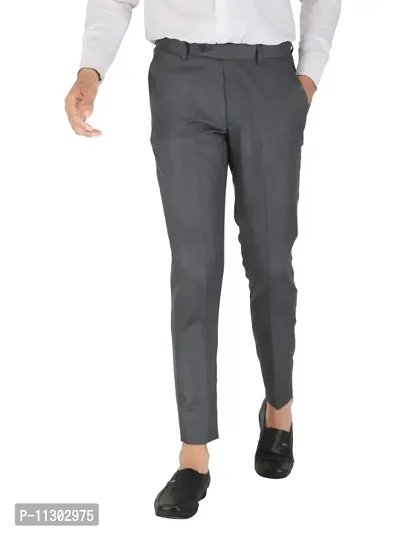 CLARECLARA GREY MENS SLIM FIT FORMAL TROUSER-thumb0