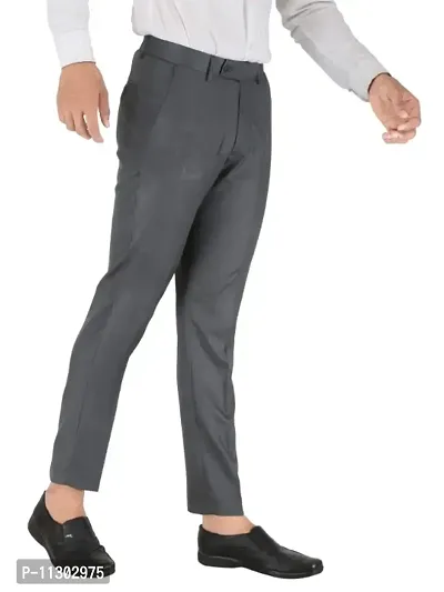 CLARECLARA GREY MENS SLIM FIT FORMAL TROUSER-thumb5