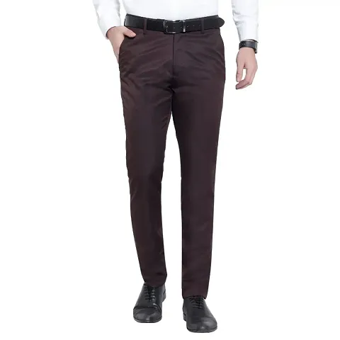 Stylish Regular Fit Polyester Formal Trousers For Men