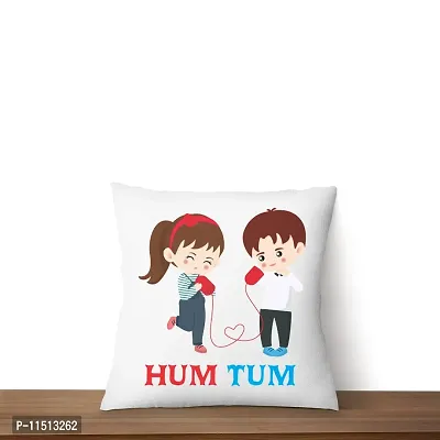 ASHVAH Hum Tum Cushion / Pillow Cover with Filler Gift for Husband, Wife, Boyfriend, Girlfriend, Fiance Valentine Day-thumb4