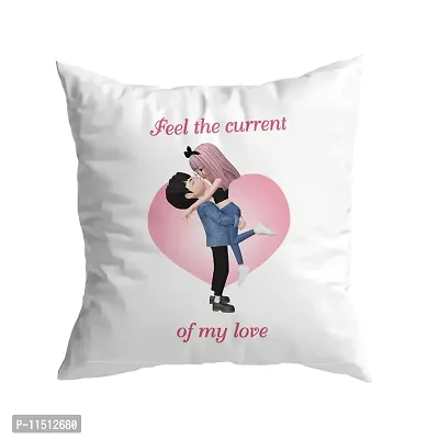 ASHVAH Feel The Current of My Love Cushion / Pillow Cover with Filler Gift for Wife, Husband, Boyfriend, Girlfriend, Hubby, Birthday, Anniversary, Valentines Day