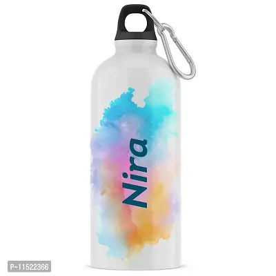 ASHVAH Customizable/Personalised Sipper Water Bottle, Leak Proof, for School, Gym, Home, Office 750 ML - Birthday, Return Gift, Girls, Name - Nira-thumb0