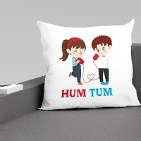 ASHVAH Hum Tum Cushion / Pillow Cover with Filler Gift for Husband, Wife, Boyfriend, Girlfriend, Fiance Valentine Day-thumb1