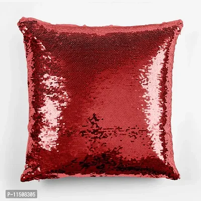 ASHVAH Deepu Name Unicorn Red Sequins Magic Cushion Cover with Filler - Best Happy Birthday Gift for Daughter, Sister, Gift for Kids, Return Gift - Color - Pink - Size - 16 x 16 inches-thumb4