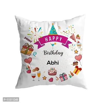 ASHVAH Happy Birthday Abhi Coffee Mug and Cushion Combo Gift (Pack of 2) for Son, Brother, Boyfriend, Husband, Friend, Name - Abhi-thumb4