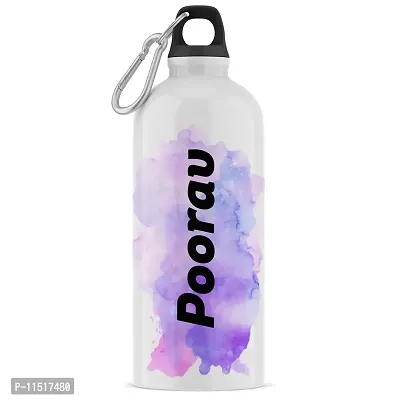 ASHVAH Customizable/Personalised Sipper Water Bottle, Leak Proof Bottle for School, Gym, Home, Office 750 ML - Birthday Gift, Return Gift, Boys, Name - Poorav