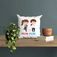 ASHVAH Hum Tum Cushion / Pillow Cover with Filler Gift for Husband, Wife, Boyfriend, Girlfriend, Fiance Valentine Day-thumb2