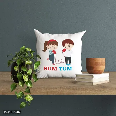 ASHVAH Hum Tum Cushion / Pillow Cover with Filler Gift for Husband, Wife, Boyfriend, Girlfriend, Fiance Valentine Day-thumb3