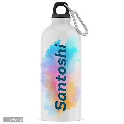 ASHVAH Customizable/Personalised Sipper Water Bottle, Leak Proof, for School, Gym, Home, Office 750 ML - Birthday, Return Gift, Girls, Name - Santoshi