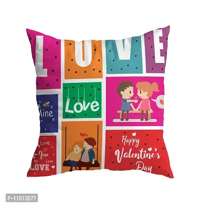 ASHVAH Happy Valentines Day Cushion / Pillow Cover with Filler Gift for Husband, Wife, Boyfriend, Girlfriend, Fiance