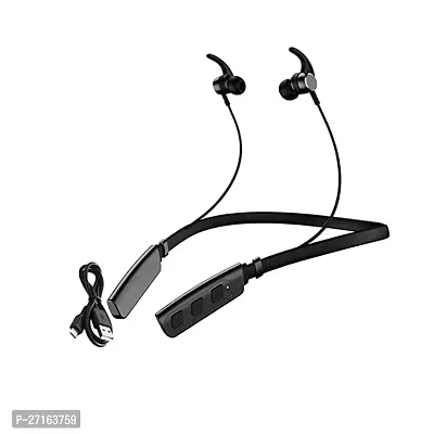 Stylish Black In-Ear Bluetooth Neckband Wireless Headphones With Microphone