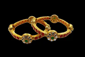 Bangles of Ethnic Design Fitted with Colorful Beads-thumb1