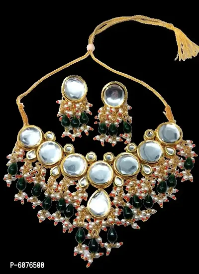 Shivi Kundan Minakari Design Choker Necklace Set