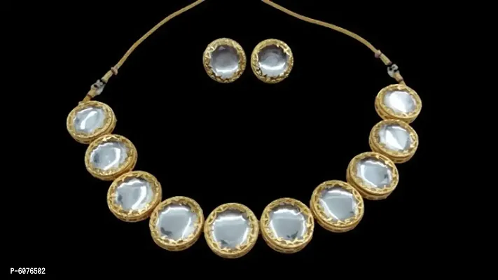 Shivi Kundan Minakari Design Choker Necklace Set