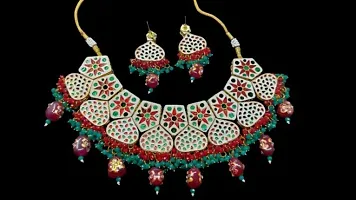 Shivi Kundan Minakari Design Choker Necklace Set-thumb1