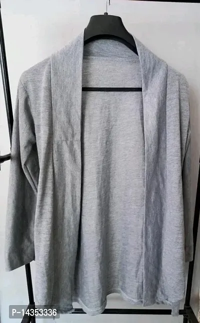 Elegant Grey Cotton Blend Solid Top For Women