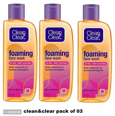 Clean  Clear Foaming Face Wash 150 ml  (Pack  Of-3)-thumb0