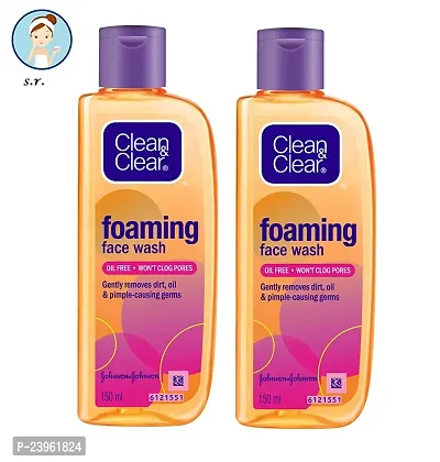 Clean  Clear Skin Type Foaming Face Wash 150 ml  Pack Of-2-thumb0