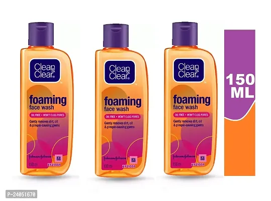 Clean  Clear Foaming Face wash 150 ml (Pack Of-3)-thumb0