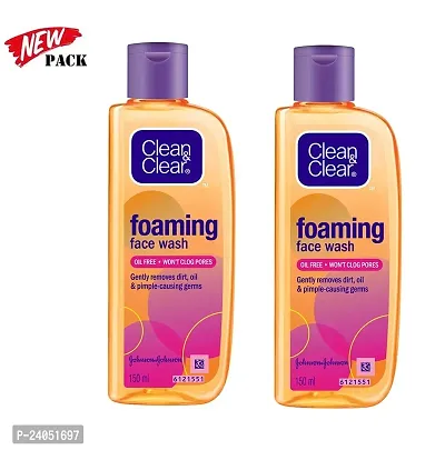 Clean  Clear Foaming Face wash 150 ml (Pack Of-2)-thumb0