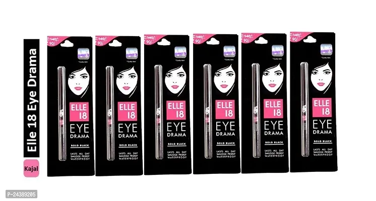 ELLE 18 Eye Drama Water Proof Kajal  Pack Of-6