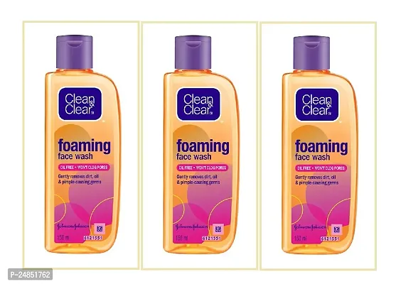 Clean  Clear Foaming Face Wash 150 ml (Pack Of-3)-thumb0