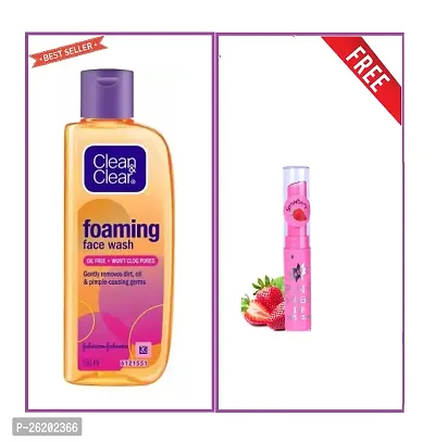 Clean  Clear Foaming Face Wash 150 ml  With Baby Lipbam Free-thumb0