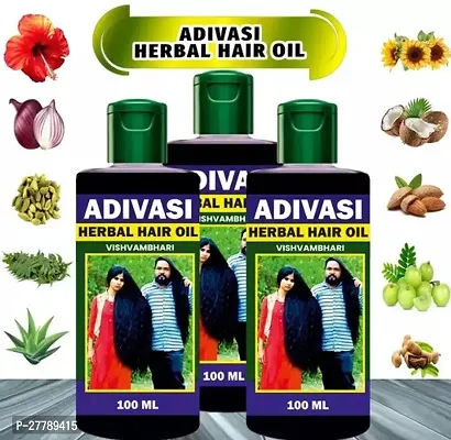 Adivasi Natural  Original Herbal hair Growth Oil  100 ml (Pack Of-3)