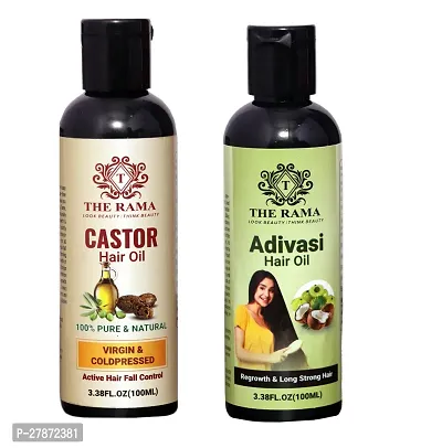 Castor hair Fall Control With Adivasi Long Stronger Hair Oil 100 ml ( Pack Of -2 )