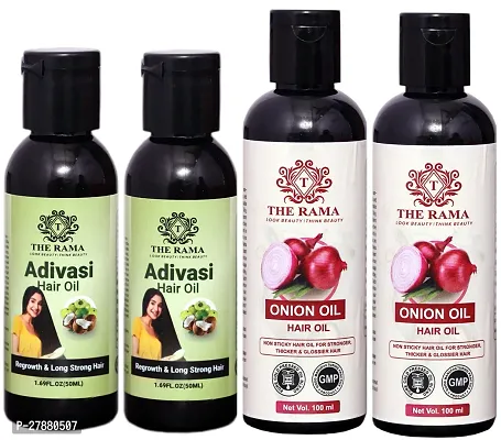 Adivasi Herbal hair Oil  100 ml (Pack Of-2) With Onion Hair Oil 100 ml ( Pack Of -2 )-thumb0