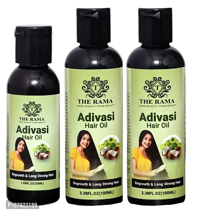 Adivasi Herbal hair Oil  100 ml and One Adivasi   Small Pack Hair Oil 50 ml (Pack Of-3)-thumb0