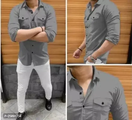 Trendy Men Cotton Long Sleeves Regular Fit Casual Shirt