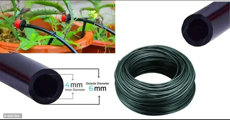 PEP SOLUTION Drip Irrigation Feeder line Pipe | 4mm Diameter Pipe for Plant Gardening Roll- 50 Meters-thumb0