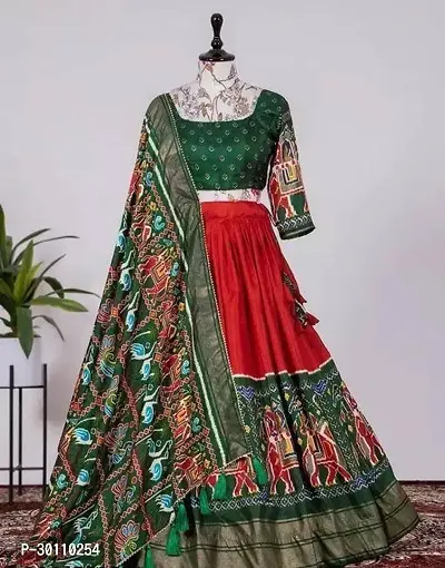 Stylish Multicoloured Art Silk Woven Design Lehenga Choli Set For Women-thumb0