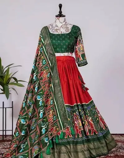 Attractive Silk Heavy Printed Lehenga For Women