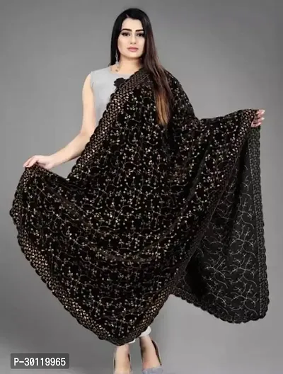 Elite Black velvet Printed Dupattas For Women-thumb0