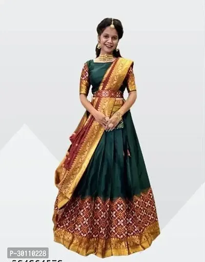 Stylish Multicoloured Art Silk Woven Design Lehenga Choli Set For Women-thumb0