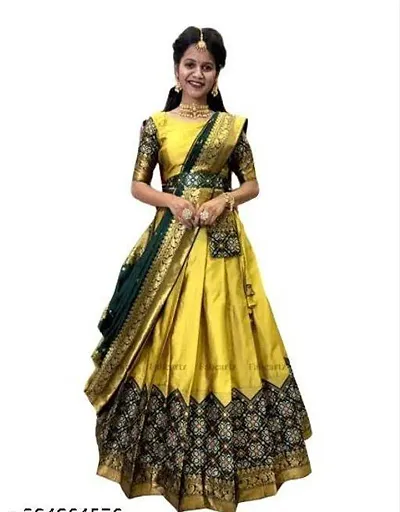 Fancy Art Silk Semi Stitched Lehenga Choli