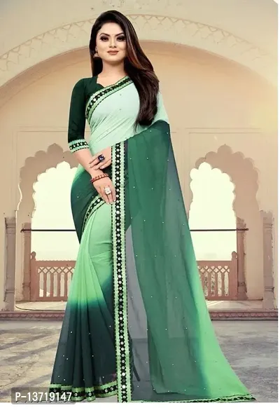 Fancy Georgette Saree with Blouse Piece for Women