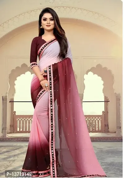 Fancy Georgette Saree with Blouse Piece for Women