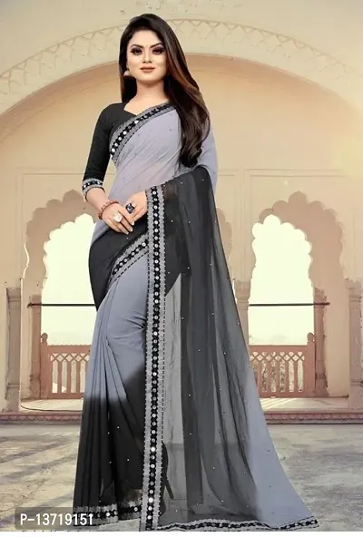 Fancy Georgette Saree with Blouse Piece for Women